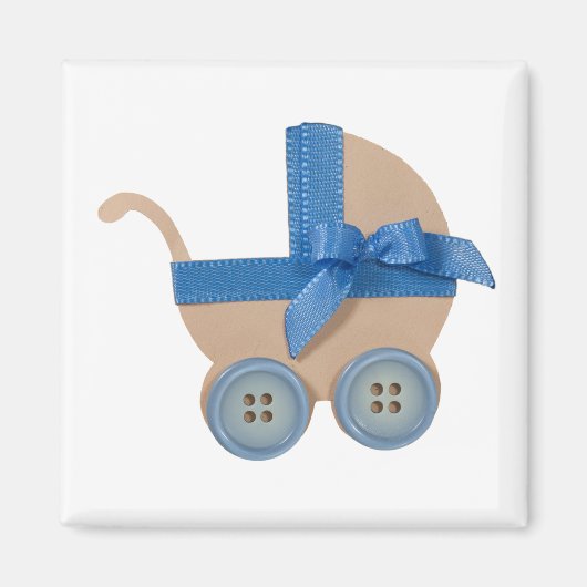 Aimant Pêche et baby shower de bébé bleu (Devant)
