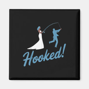 Aimant Pêche Mariage Groom Hooked Funny Mariage Cadeau