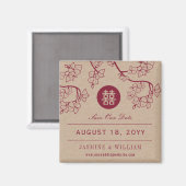 Aimant Pêche pourpre / Fleurs de prunier Kraft Chinois Sa (Recto/Verso)