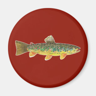 Aimant Pêcheur Brown pêcheur à la truite pêcheur à l