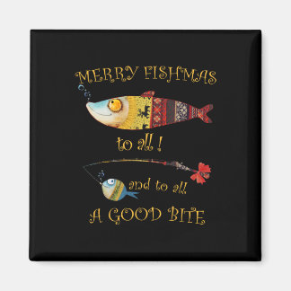 Aimant Pêcheur de Noël Joyeux Fishmas à tous les pêcheurs
