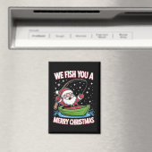 Aimant Pêcheur de Noël Pêche Funny Cool Père Noël (In Situ (Lave-vaisselle))