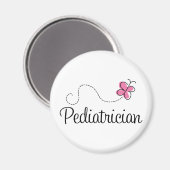 Aimant Pediatricien de papillon rose mou (Recto/Verso)
