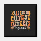Aimant Peds Infirmier Thanksgiving Turkeys Cutest Retro F (Devant)