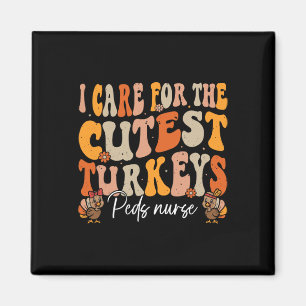Aimant Peds Infirmier Thanksgiving Turkeys Cutest Retro F