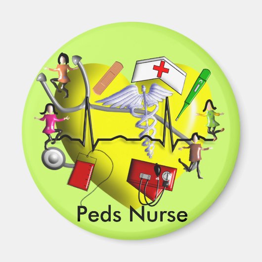 Aimant Peds Nurse Cadeaux-Adorable 3D Graphic ARt (Devant)