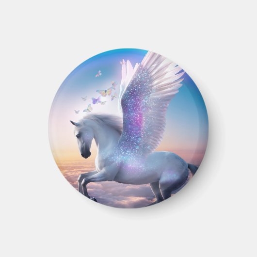 Aimant Pégase avec arc-en-ciel (Devant)