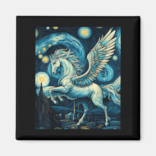 Aimant Pegasus Sous Starry Night Sky Art Graphisme Christ (Devant)