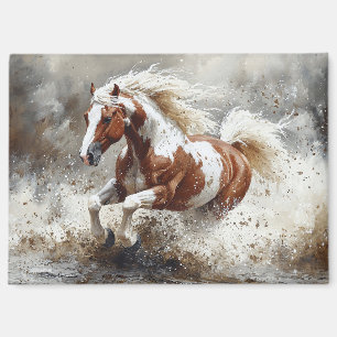 Aimant Peindre Un Cheval Qui Traverse L'Eau