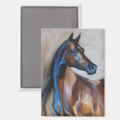 Aimant Peinture à cheval arabe (Recto/Verso)