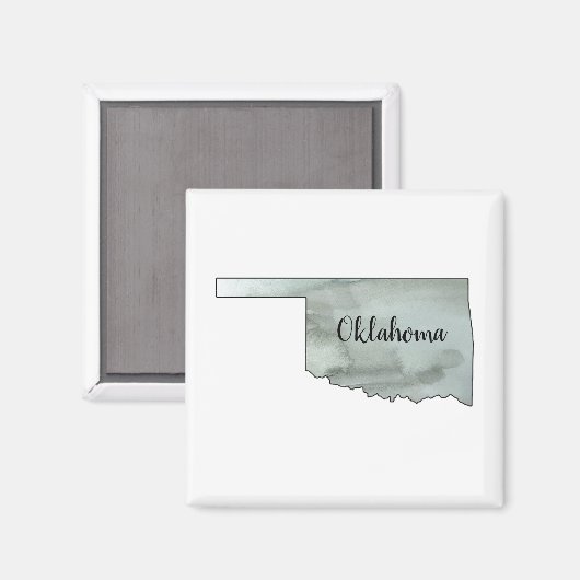 Aimant Peinture à l'aquarelle de l'Oklahoma (Recto/Verso)