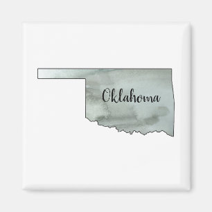 Aimant Peinture à l'aquarelle de l'Oklahoma