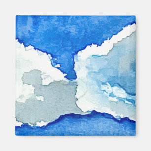 Aimant Peinture à l'aquarelle Deux Nuages