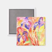 Aimant Peinture à l'aquarelle Iris (Recto/Verso)
