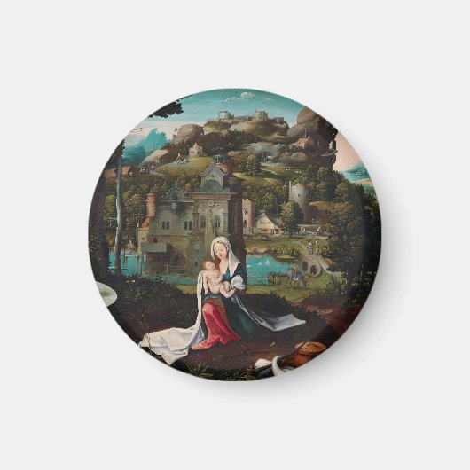 Aimant Peinture à l'huile amour mur en bois (Devant)