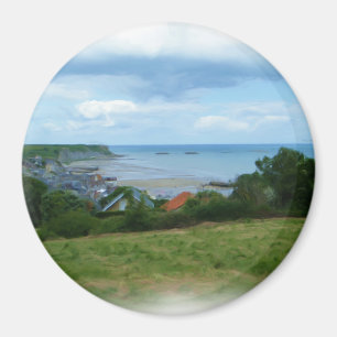 Aimant Peinture à l'huile d'Arromanches-les-Bains