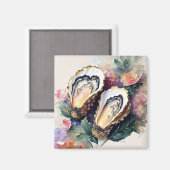 Aimant Peinture à l'huile d'huître Art floral (Recto/Verso)