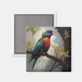 Aimant Peinture à l'huile Rainbow Lorikeet (Recto/Verso)