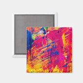 Aimant Peinture Abstraite brillante colorée (Recto/Verso)