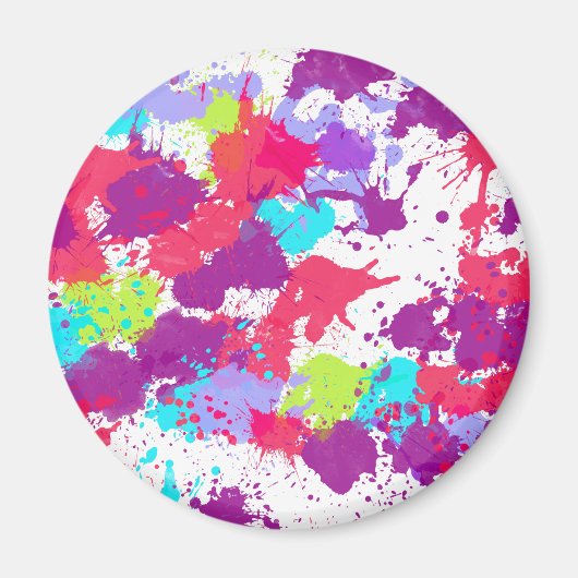 Aimant Peinture Abstraite colorée, rouge et violet (Devant)