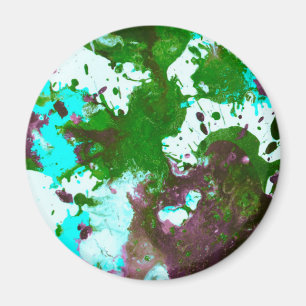 Aimant Peinture Abstraite colorée vert et violet