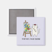 Aimant Peinture Abstraite de Chat Blanc Mignon Esthétique (Recto/Verso)