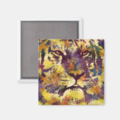 Aimant Peinture Abstraite de Lion (Recto/Verso)