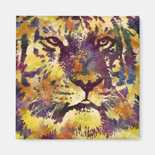 Aimant Peinture Abstraite de Lion (Devant)