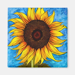 Aimant Peinture Abstraite de tournesol
