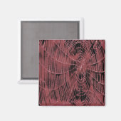 Aimant Peinture Abstraite D'Un Cobweb Magenta Rose (Recto/Verso)