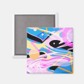 Aimant Peinture Abstraite géométrique à trois dimensions (Recto/Verso)