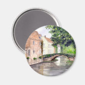 Aimant Peinture aquarelle de Bruges par Farida Greenfield (Recto/Verso)