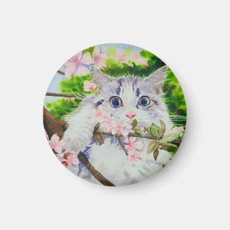 Aimant Peinture aquarelle de chat mignon