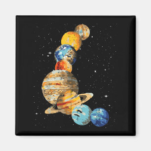 Aimant Peinture aquarelle des planètes Art de l'espace Ga