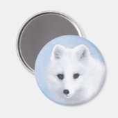 Aimant Peinture Arctic Fox - Art original de la faune (Recto/Verso)