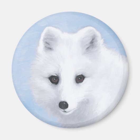 Aimant Peinture Arctic Fox - Art original de la faune (Devant)