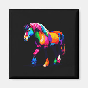 Aimant Peinture Art Gallois Pony Et Cob Horseback Équitat