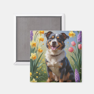 Aimant Peinture australienne des fleurs de printemps de c