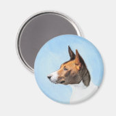 Aimant Peinture Basenji - Belle Art Original (Recto/Verso)