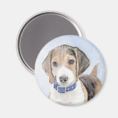 Aimant Peinture beagle - Cute Original Chien Art (Recto/Verso)