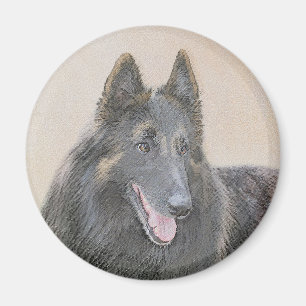 Aimant Peinture belge Tervuren - Cute Original Chien Art