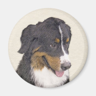 Aimant Peinture bernoise de chien de montagne - Art origi