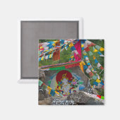 Aimant Peinture bouddhiste sur rochers (Recto/Verso)