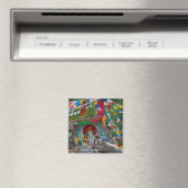 Aimant Peinture bouddhiste sur rochers (In Situ (Lave-vaisselle))