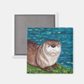 Aimant Peinture Cheeky River Otter (Recto/Verso)