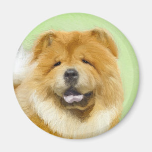 Aimant Peinture Chow Chow - Joli art original chien