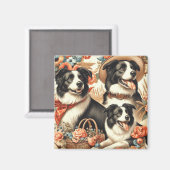 Aimant Peinture Collie vintage (Recto/Verso)