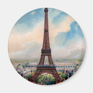 Aimant Peinture colorée vintage de Tour Eiffel