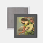 Aimant Peinture d'ange avec mandoline (Recto/Verso)