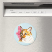 Aimant Peinture d'aquarelle de chat Tabby orange (In Situ (Lave-vaisselle))